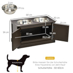 Raised Dog Bowls, Storage 2 Bowls Large Dogs, Coffee