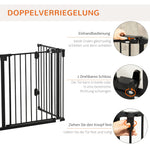 Dog Barrier, Automatic Door, Adjustable, Foldable, 3 Panels, Metal