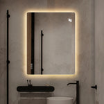 Frameless LED Bathroom Mirror 60x80 cm, Dimmable Anti-Fog, Glass