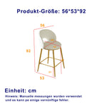 Bar Stool Modern Open Back Padded - Gold Metal Set of 2