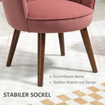 Dining Chair Armchair Backrest Living Room Polyester Rubber Wood Pink