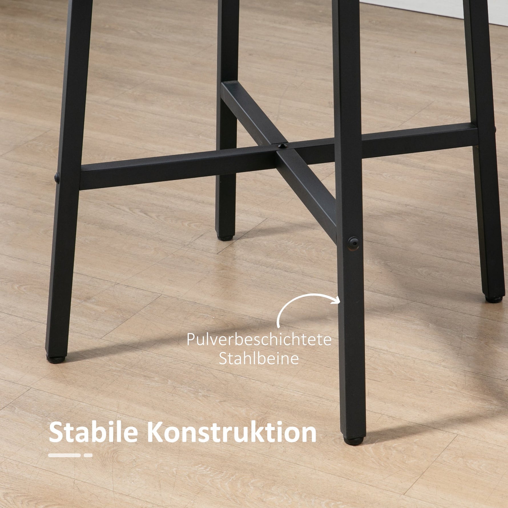 Dining Table for 4 People, 80 x 80 x 76 cm, Steel Brown