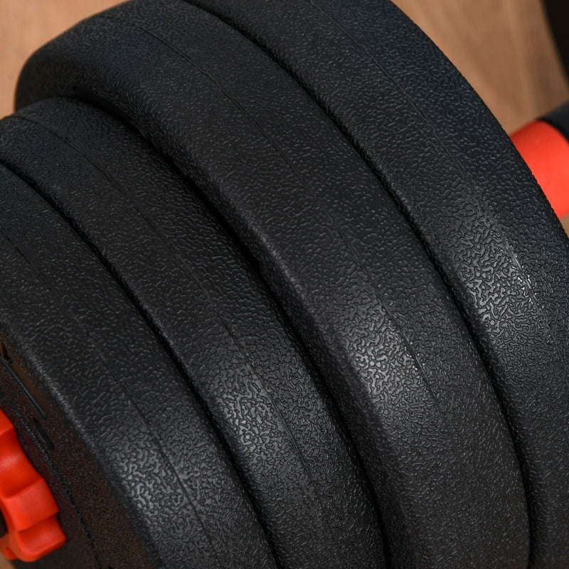 2-in-1 Dumbbell Set Adjustable 25kg Short & Long Barbell