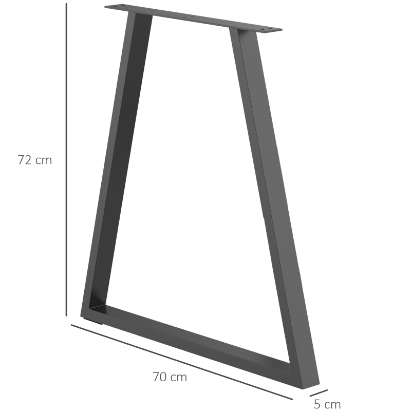 Table Legs, Triangular Furniture Feet, Steel, Black
