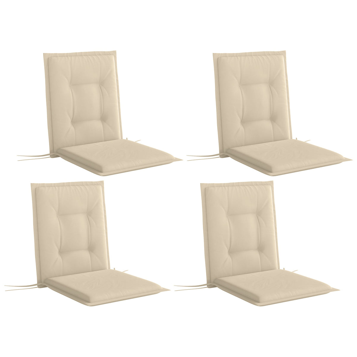 Seat Cushions, Set of 4 Chair Pads, Outdoor Indoor, Beige