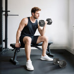 Dumbbell 35 kg Anti-Slip Grip - Black/Silver