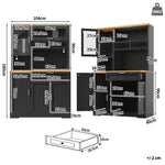 Tall Display Cabinet LED Lighting 104x40x180cm White/Black