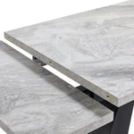 Telescopic Dining Table Extendable 99-159cm Pedestal Legs - Grey