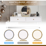 Vanity Table Set LED Mirror Adjustable Side Cabinet Pull-out Design