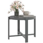 Side Table, Round Weatherproof Balcony, Aluminum Gray