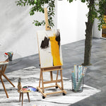 Artist's Easel, Height Adjustable 4 Wheels, Natural + Black