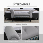 Bench Upholstered Bed Stool Wooden, Grey Polyester