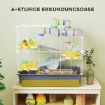 Dwarf Hamster Cage, 4 Levels, Tunnel System, Grey