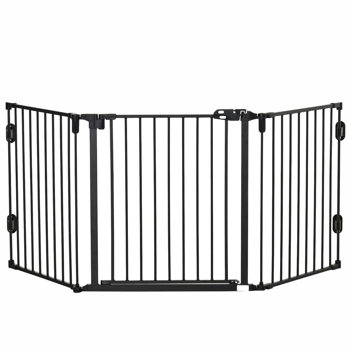 Dog Barrier, Automatic Door, Adjustable, Foldable, 3 Panels, Metal