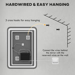 kleankin LED Bathroom Mirror 50x70cm, 3 Light Colors, Touch Switch, Anti-Fog, Tempered Glass Silver