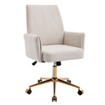 Office Swivel Chair with Height-Adjustable Ergonomic Medium Backrest, Striped Upholstery