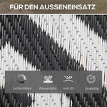 Outdoor Carpet, Double-Sided Water-Repellent, Plastic Black White