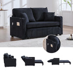 Multifunctional Sofa Bed, Foldable Pull-Out, USB Charging, Cup Holder, Fabric