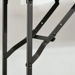 Kitchen Trolley with Folding Table Top, 2 Trays, Wheels, and Adjustable Foot Pads, Metal