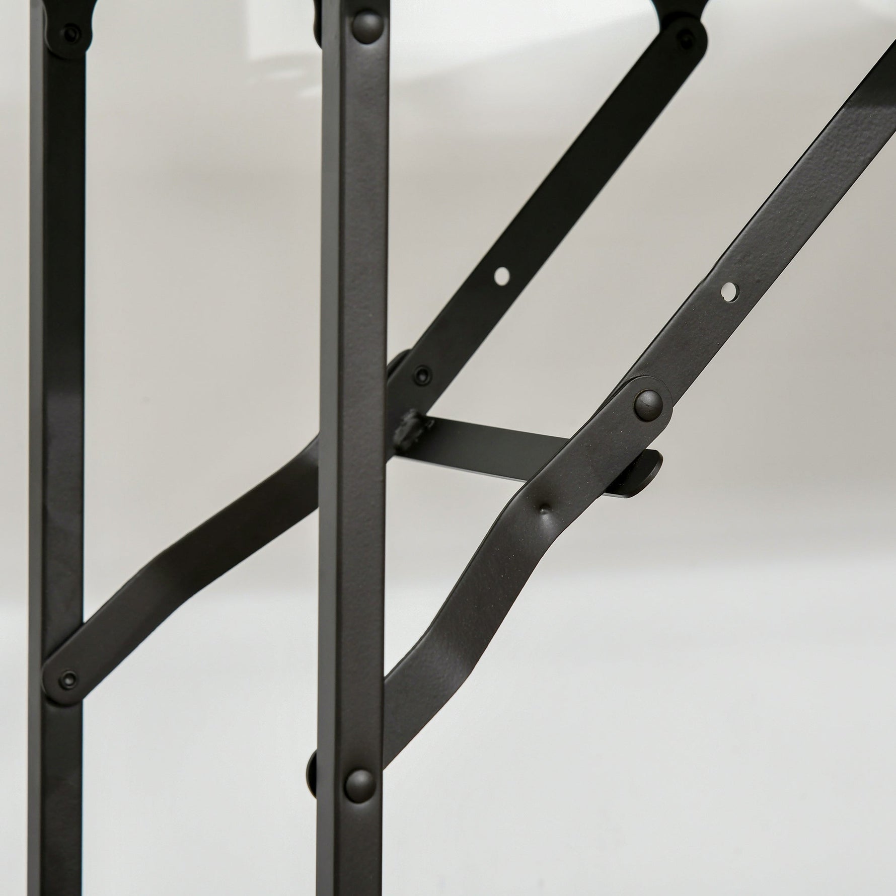 Kitchen Trolley with Folding Table Top, 2 Trays, Wheels, and Adjustable Foot Pads, Metal
