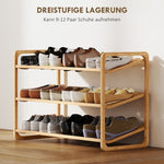 Bamboo Shelf 3-Tier Design 30 kg Load Capacity Wood