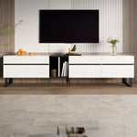 TV Stand 180cm Drop-Down Open Shelves Double Doors - White