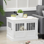 Dog Cage, Furniture with 3 Doors, 78 x 53 x 59.3 cm, White