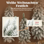 Artificial Christmas Trees Set of 3, Snow-Covered, Green & White