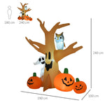 Halloween Inflatable Ghost Decoration, Light-Up 120/240 cm, White