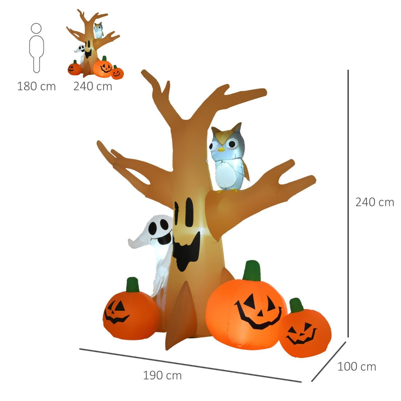 Halloween Inflatable Ghost Decoration, Light-Up 120/240 cm, White