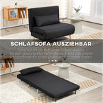 2-in-1 Sleeper Chair Sofa Bed Adjustable Backrest Linen Look