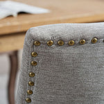A&A Furniture Ultra Side Dining Chair with Thickened Fabric and Solid Wood Legs, Set of 2, Gray
