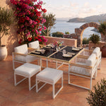 7-Piece Garden Furniture Set for 6 People, Tempered Glass & WPC