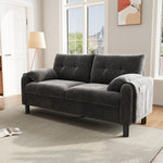 Modern 2-Seater Sofa, Thick Cushions, Scandinavian Design, Chenille Gray