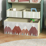 Children's Wardrobe 6 Fabric Boxes Cute Design - Green