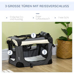 Pet Carrier Bag, Foldable 3 Doors, Grey