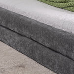 Double Bed 140x200cm Comfortable Backrest Chenille - Dark Grey