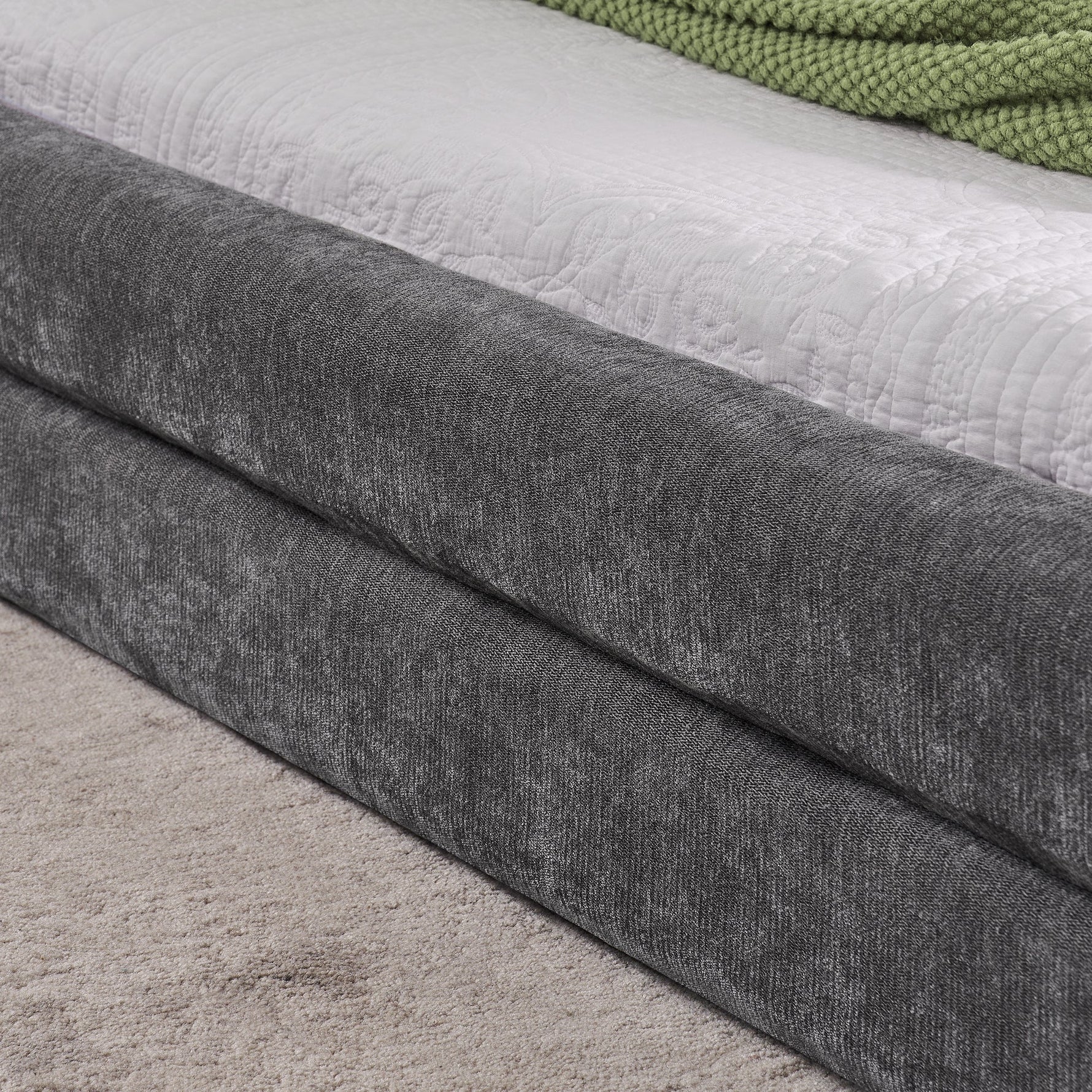 Double Bed 140x200cm Comfortable Backrest Chenille - Dark Grey
