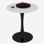 Coffee Table 27.6-inch Mid-Century Modern Round Marble Top - Black
