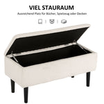 Storage Bench, Upholstered with Hinged Lid, 95x38x45cm, Velvet Look