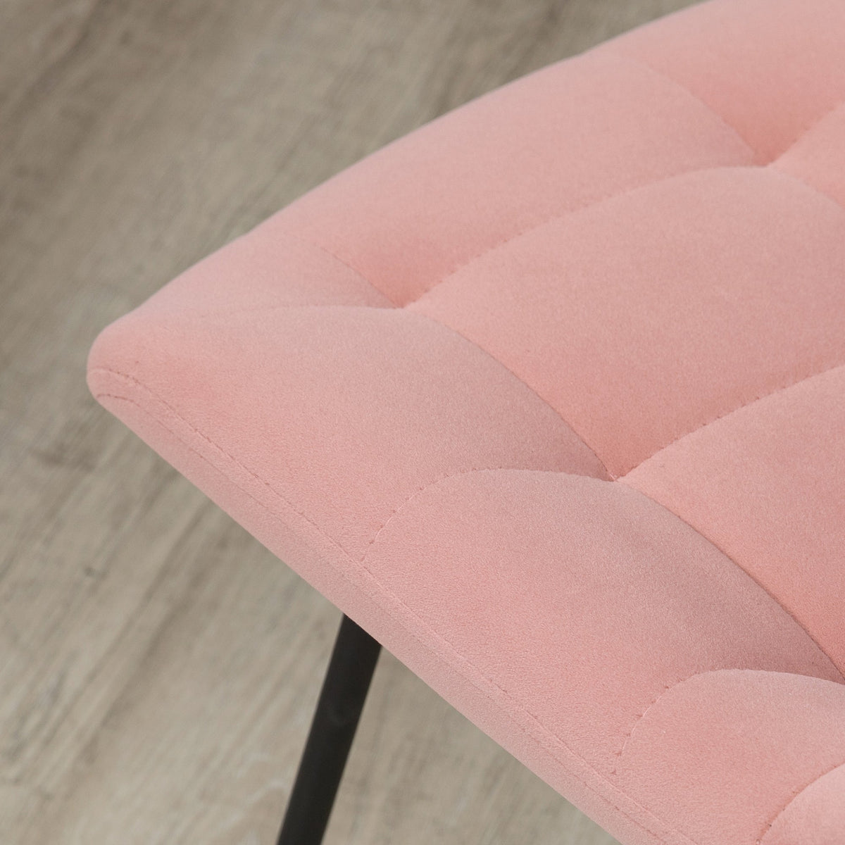 Dining Chair Set, Velvet Backrest, Steel Legs, Pink