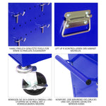 Tool Cabinet 6-Drawer Rolling 2-in-1 Organizer Blue