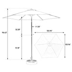 9 Ft Double Sided Outdoor Umbrella, Rectangular Large with Crank, Light Green