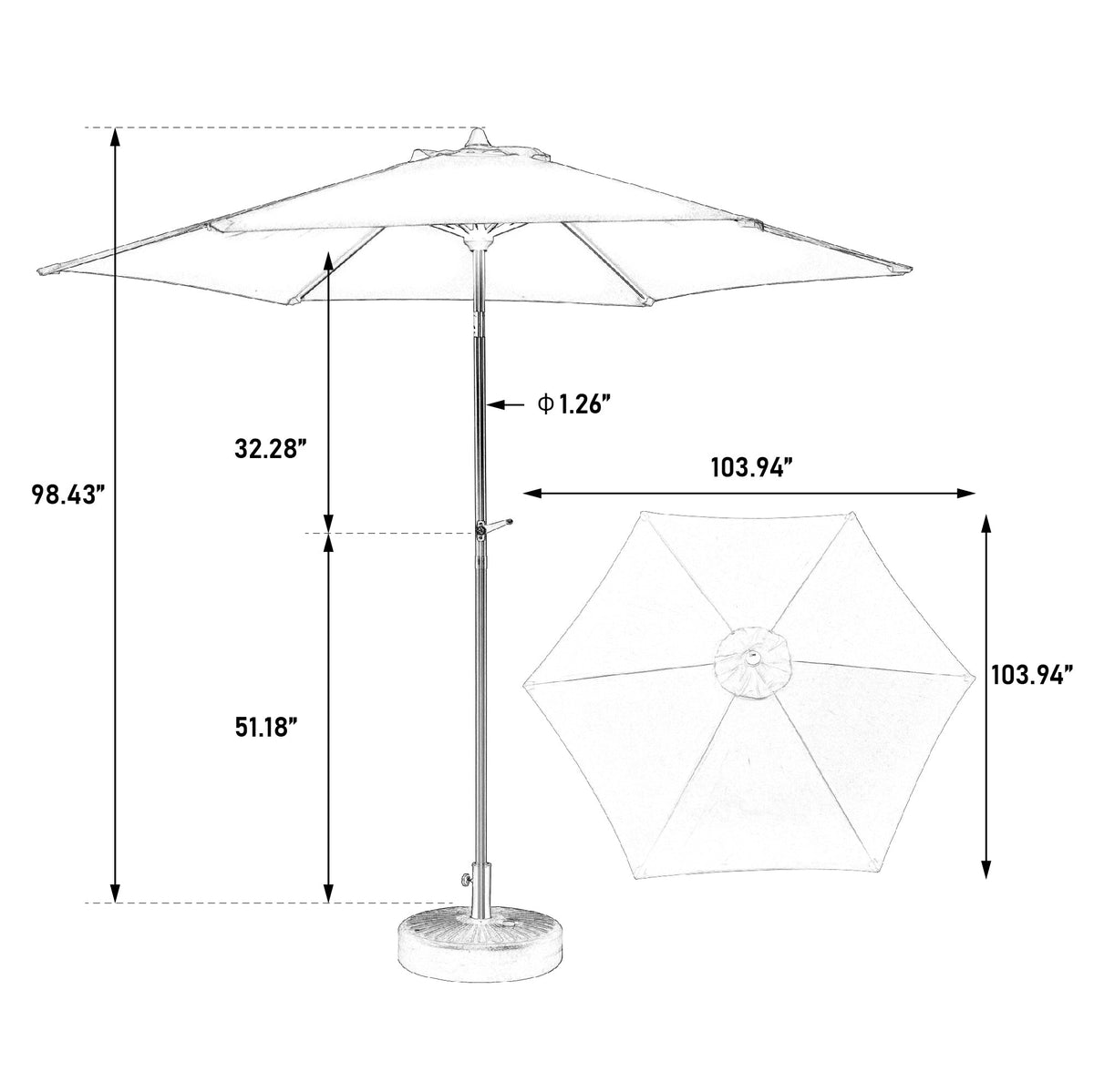 9 Ft Double Sided Outdoor Umbrella, Rectangular Large with Crank, Light Green