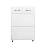 Side Table Six Drawer, White