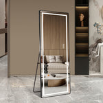 Full-Length Wall Mirror 125x45cm - Natural Wood Frame