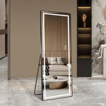 Full-length Vertical Mirror, LED Dimming 163x54CM, Aluminum Alloy Black