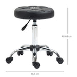 Salon Stools, Height Adjustable Swivel Rolling, Faux Leather Black