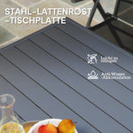 Garden Table 80x80x74cm Weatherproof 4 Person Steel, Grey