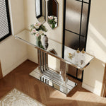 Mirrored Console Table 120cm Modern U-Shape - Silver